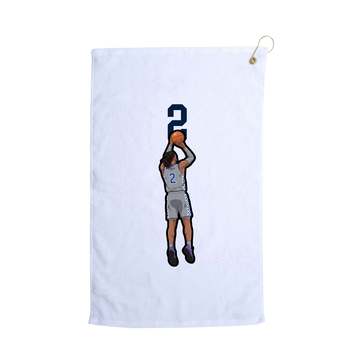 Golf Towel — Number Top in White