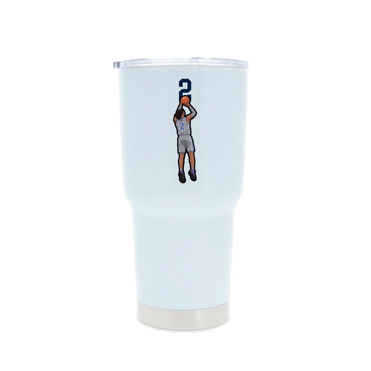 30oz Stainless Steel Tumbler — Number Top in White