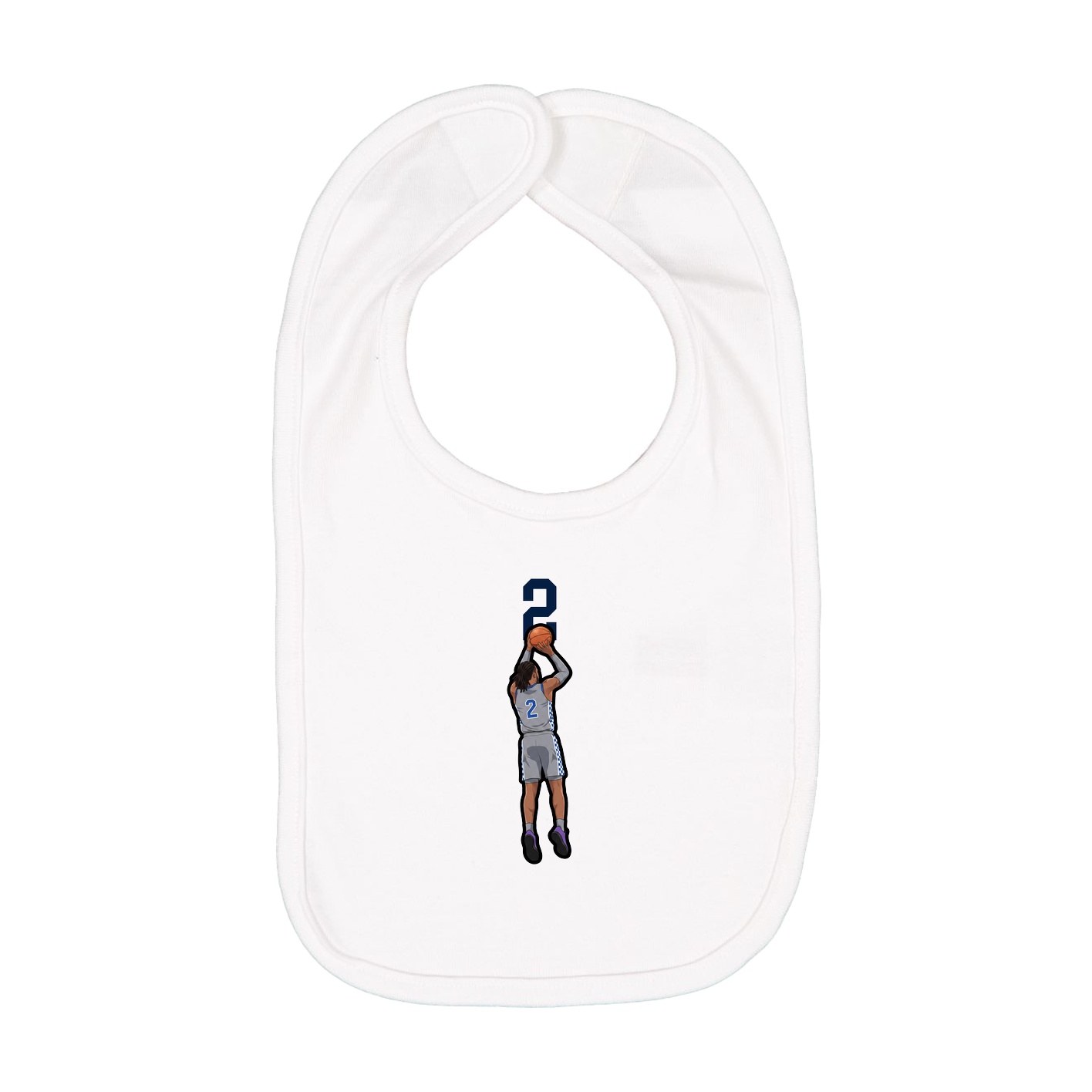 Infant Bib — Number Top in White