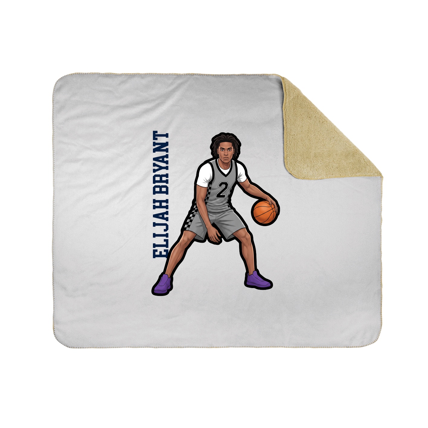 Throw Blanket — Name Vertical in White