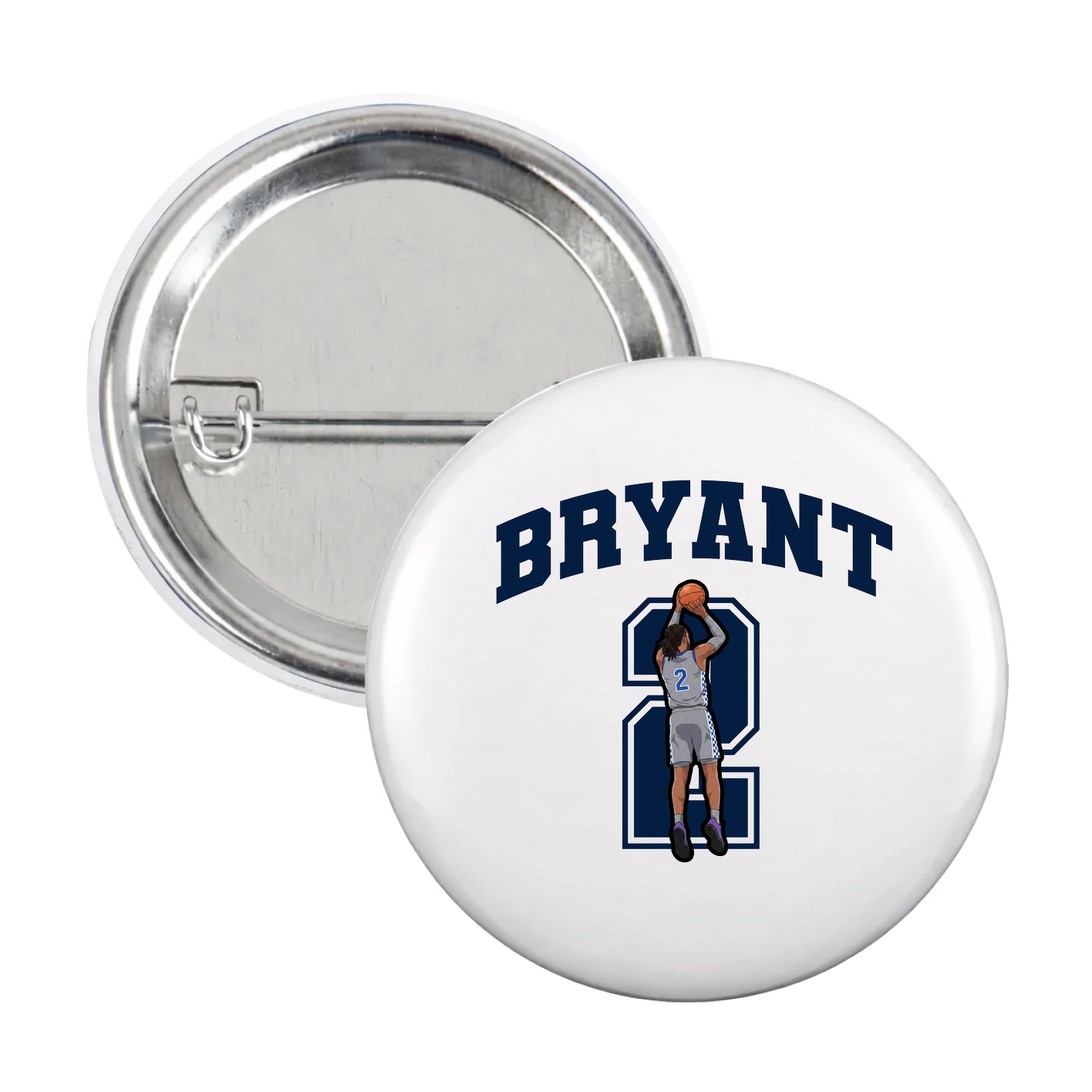 Game Day Button — Number in White