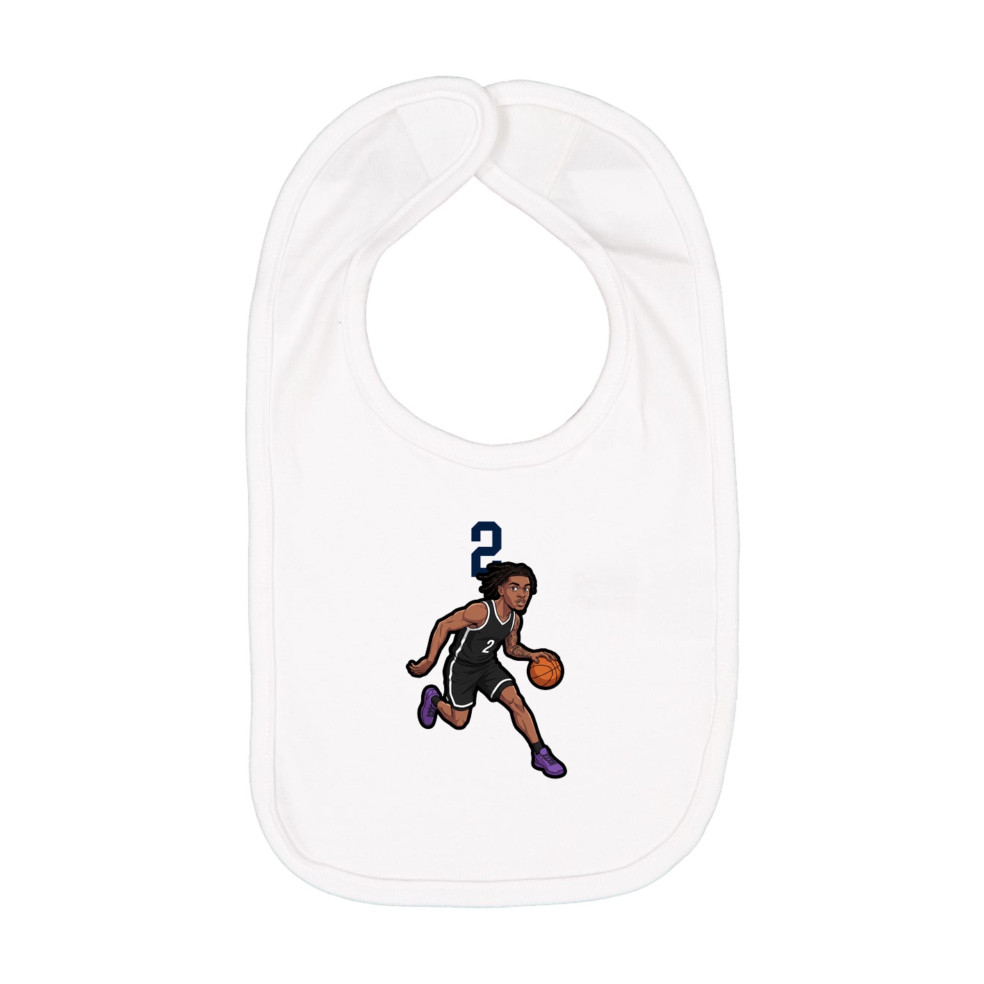 Infant Bib — Number Top in White