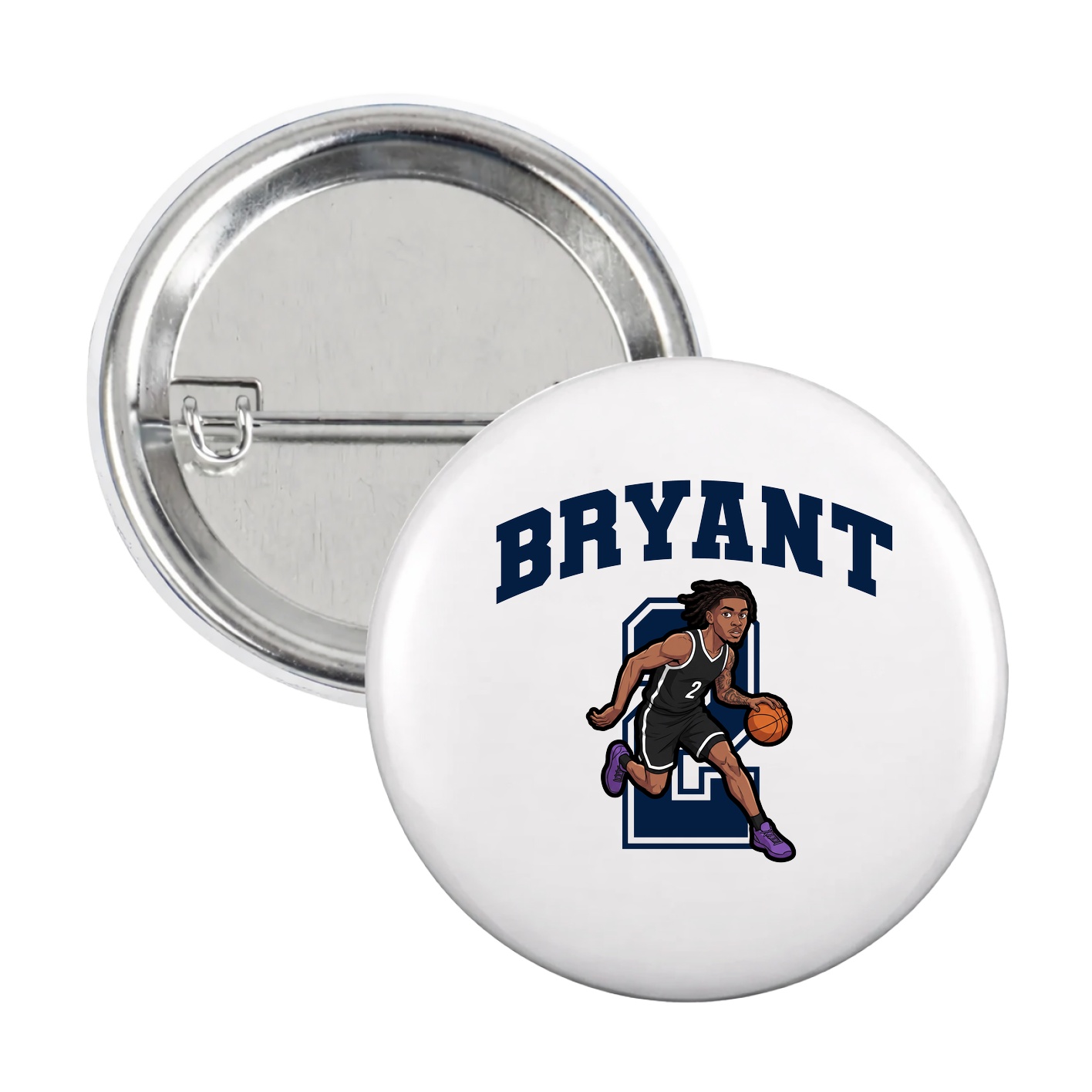Game Day Button — Number in White
