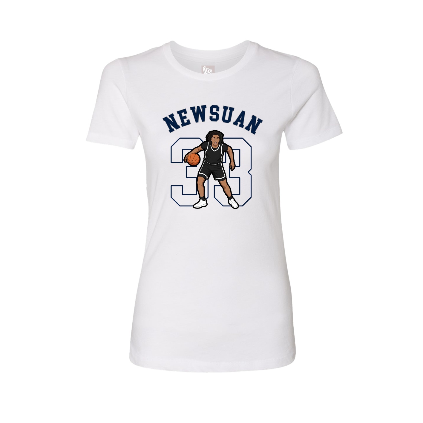 Fitted Women's Tee — Shirsey Arch in White
