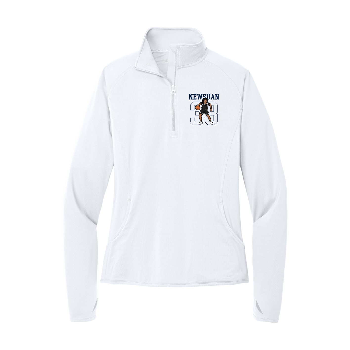 Women's Q-Zip Pullover — Shirsey in White