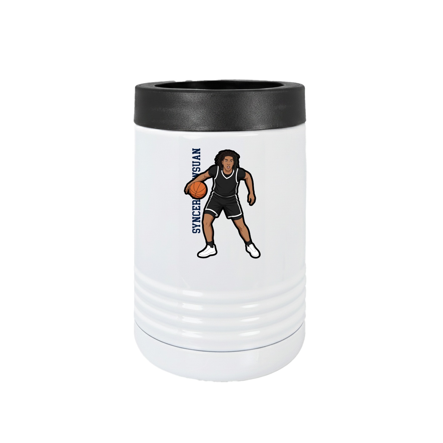 Beverage Holder — Name Vertical in White
