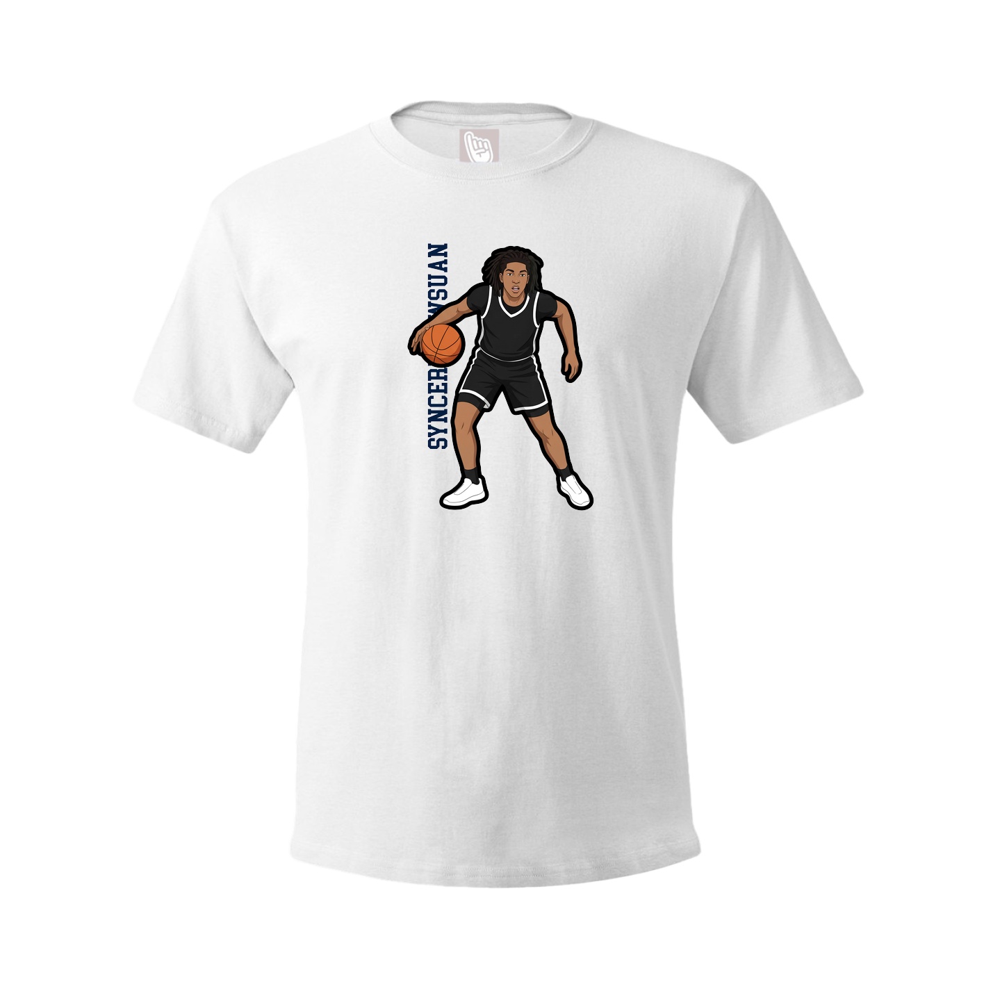 Tee — Name Vertical in White