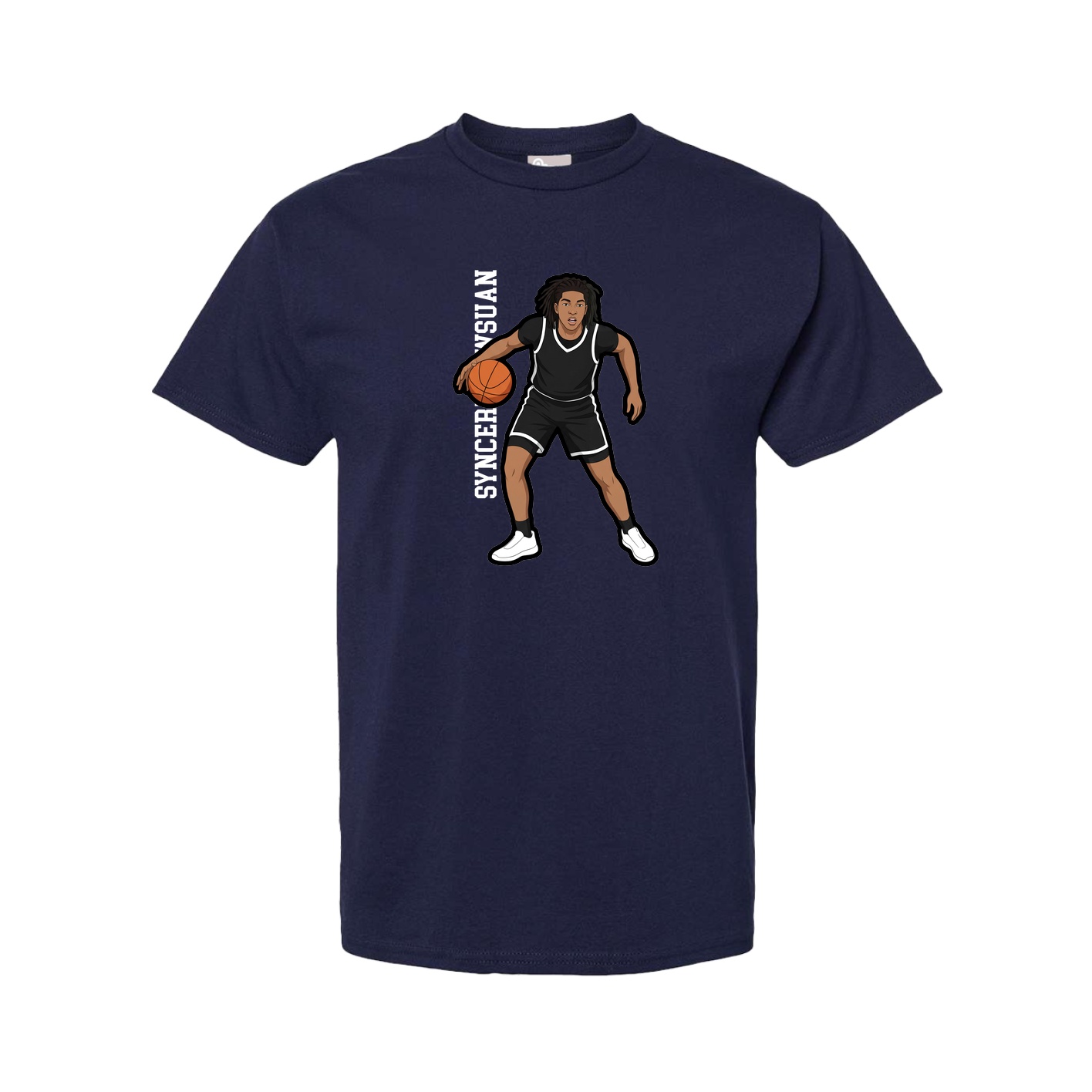 Youth Tee — Name Vertical in Navy