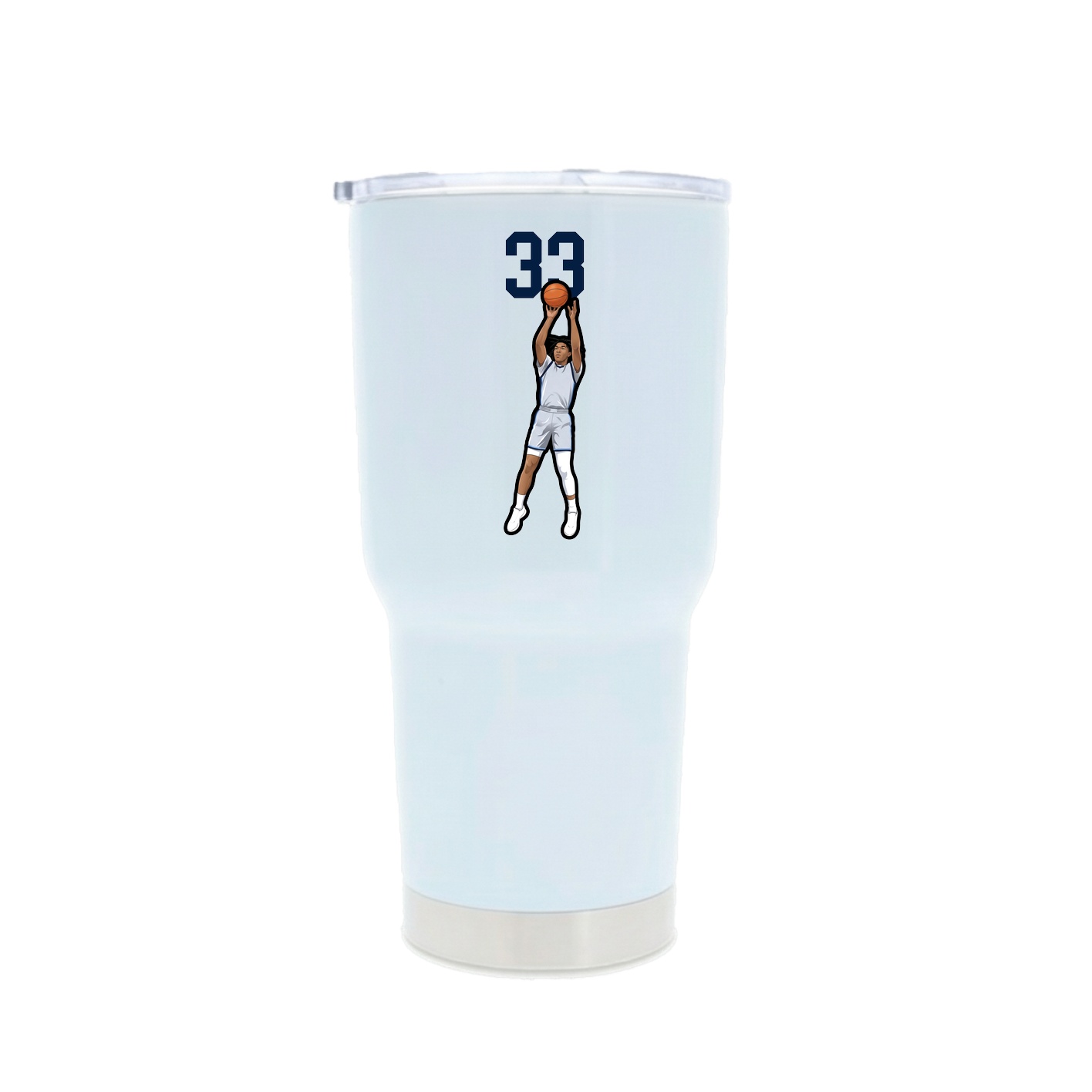30oz Stainless Steel Tumbler — Number Top in White