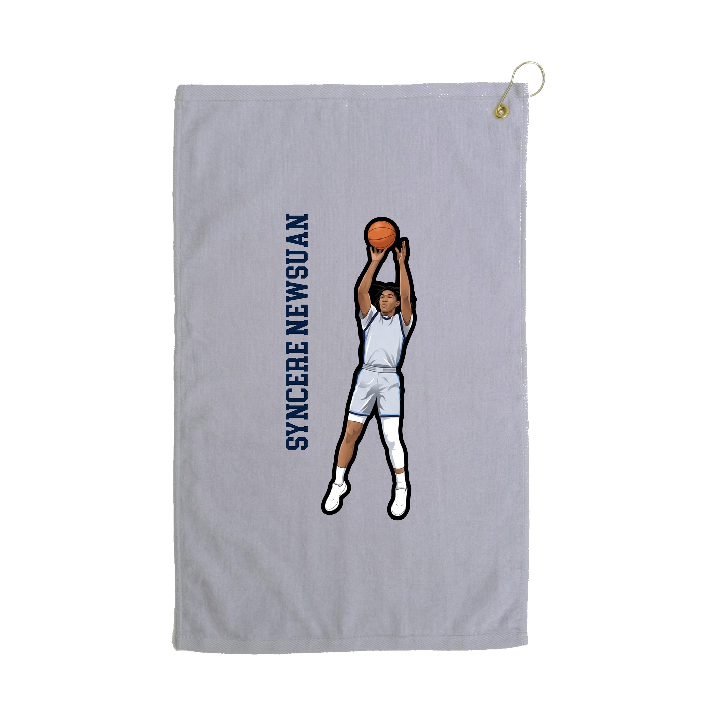 Golf Towel — Name Vertical in Grey