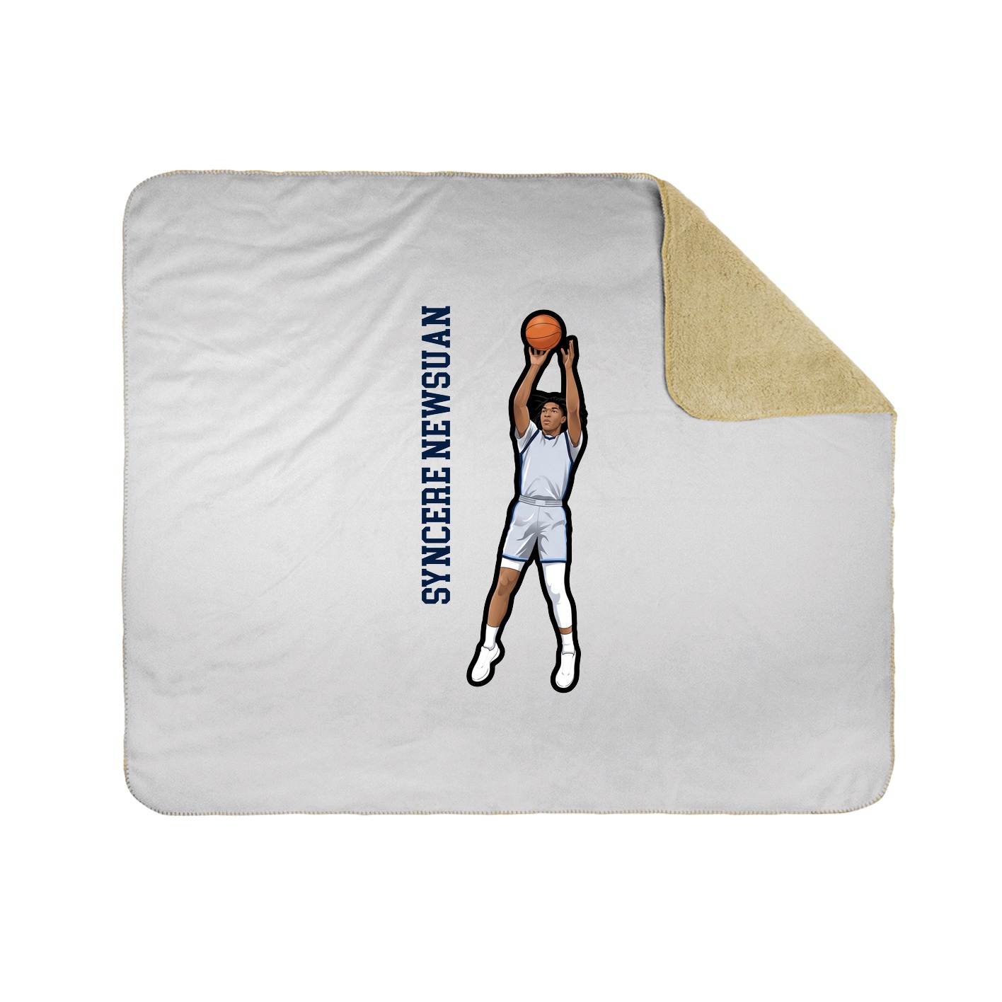 Throw Blanket — Name Vertical in White