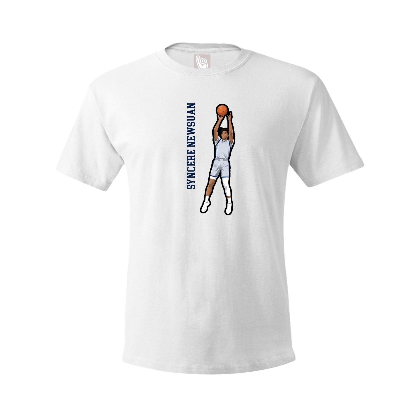 Youth Tee — Name Vertical in White