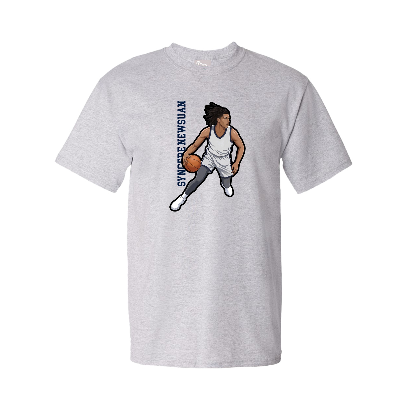 Youth Tee — Name Vertical in Grey