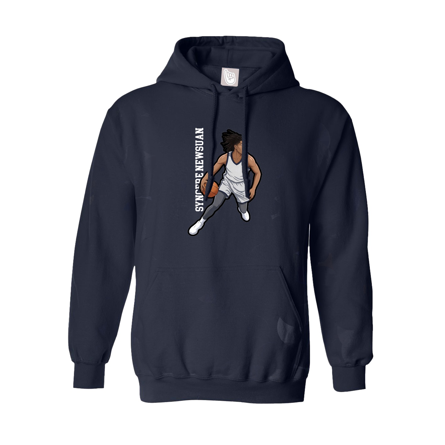 Youth Hoodie — Name Vertical in Navy