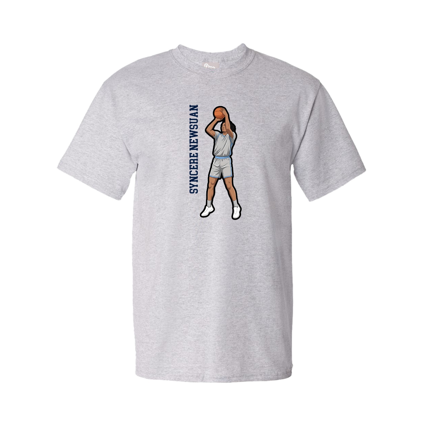 Tee — Name Vertical in Grey
