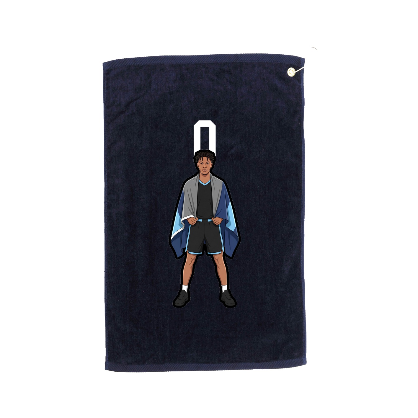 Golf Towel — Number Top in Navy