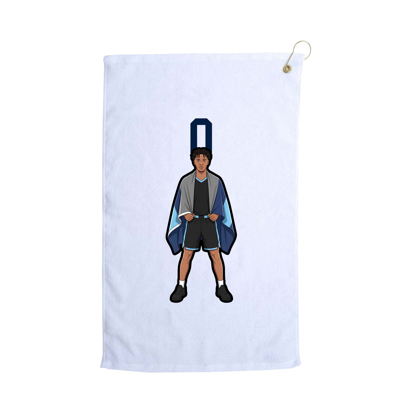 Golf Towel — Number Top in White