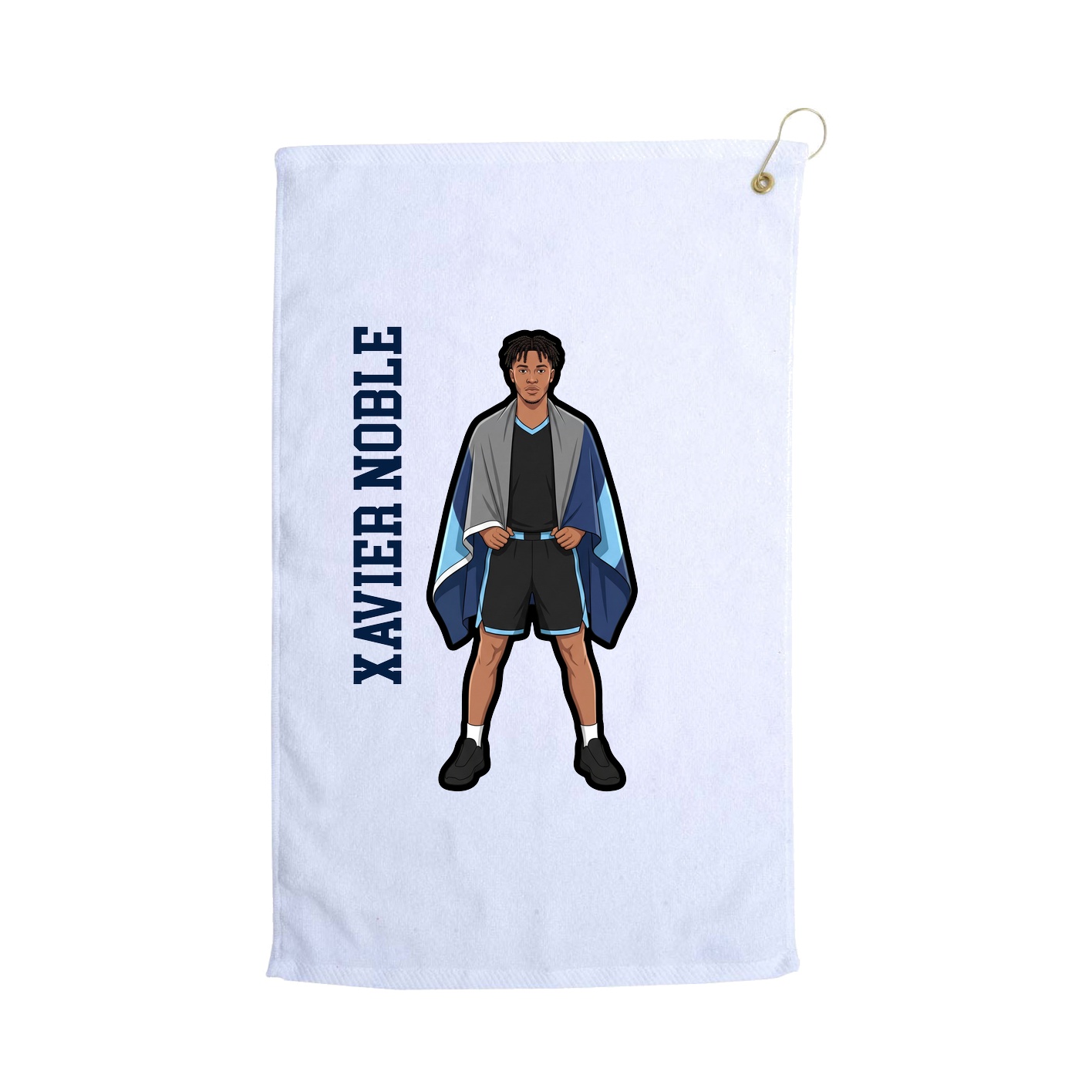 Golf Towel — Name Vertical in White