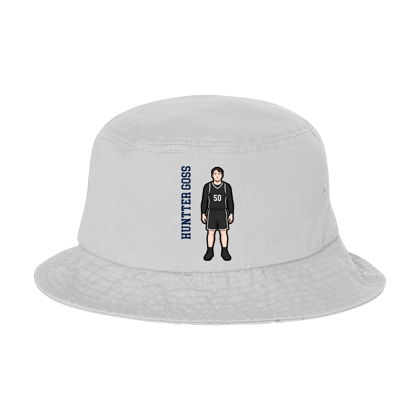Bucket Cap — Name Vertical in White