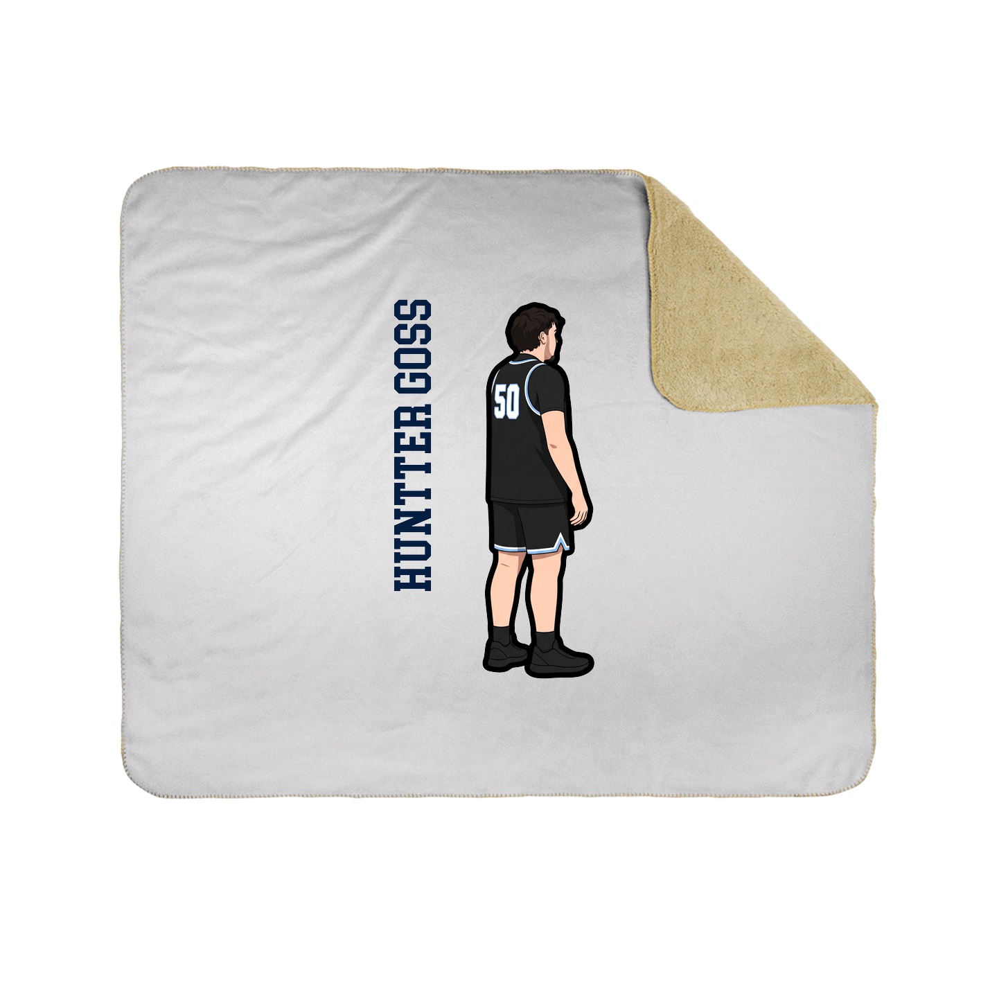 Throw Blanket — Name Vertical in White