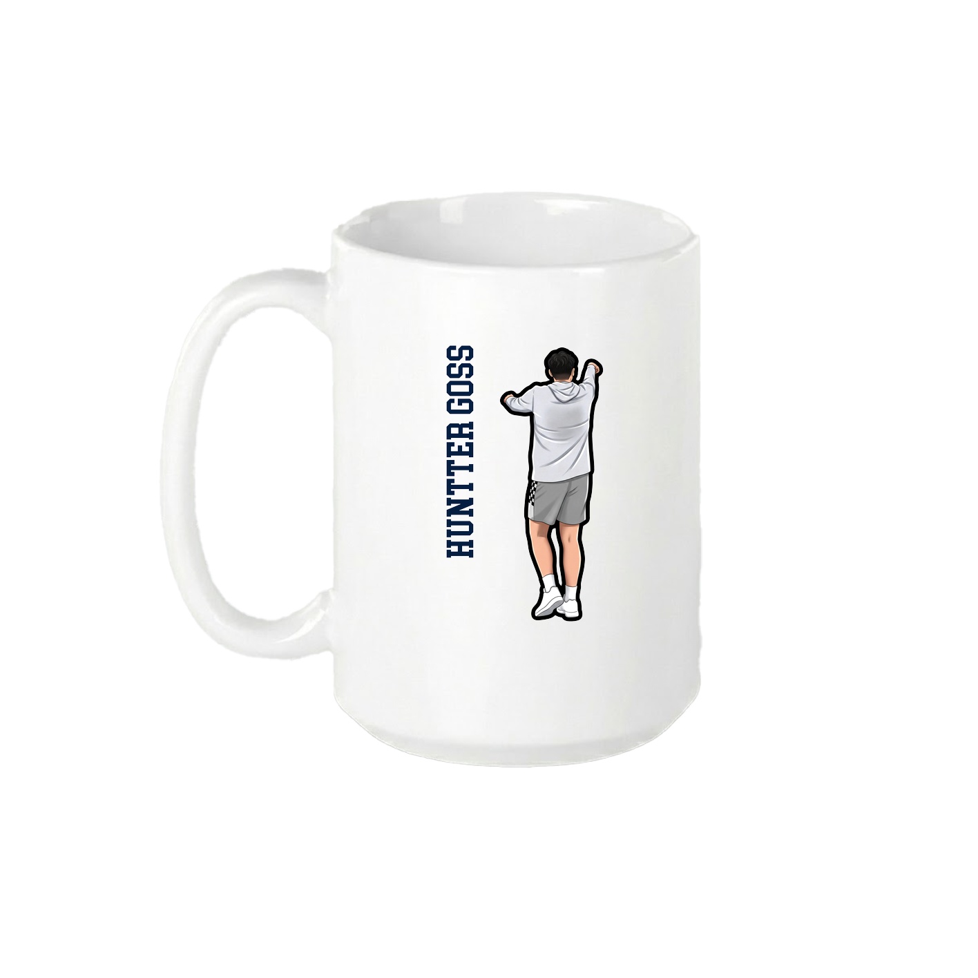 15oz Coffee Mug — Name Vertical in White