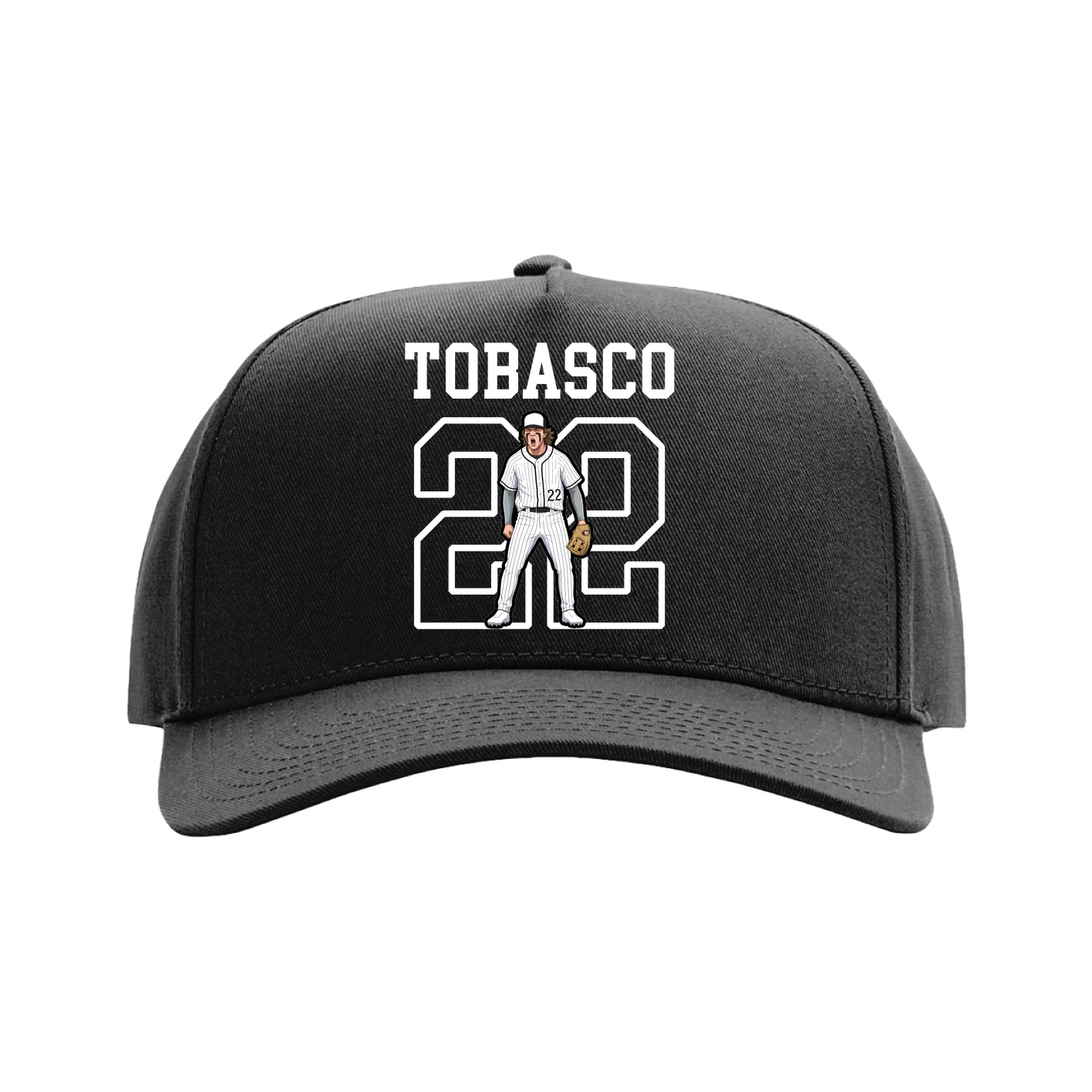 Full Fabric Five-Panel Champ Cap — Shirsey in Black