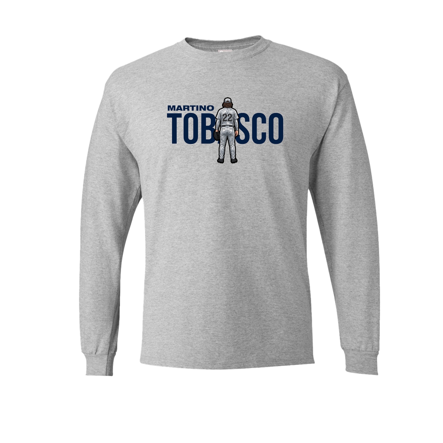 Long Sleeve Tee — Player Name in Grey