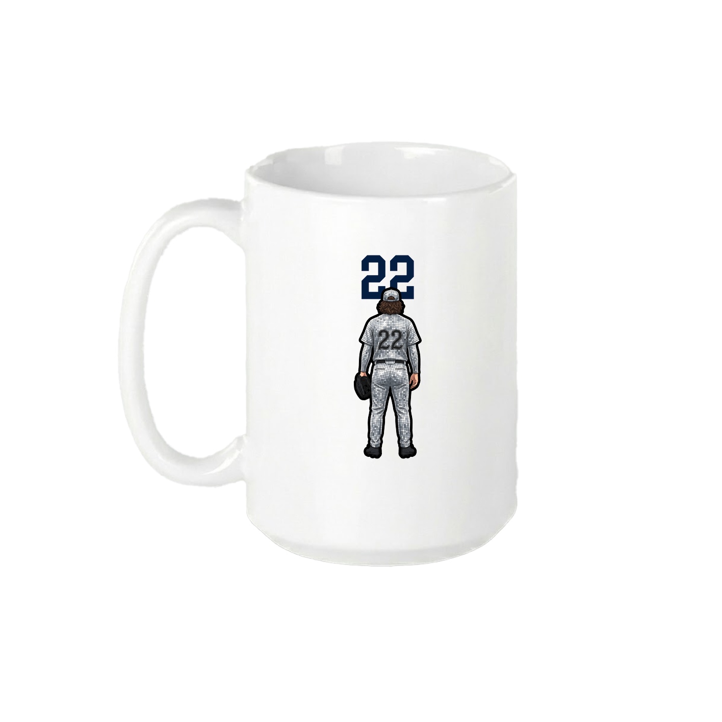 15oz Coffee Mug — Number Top in White