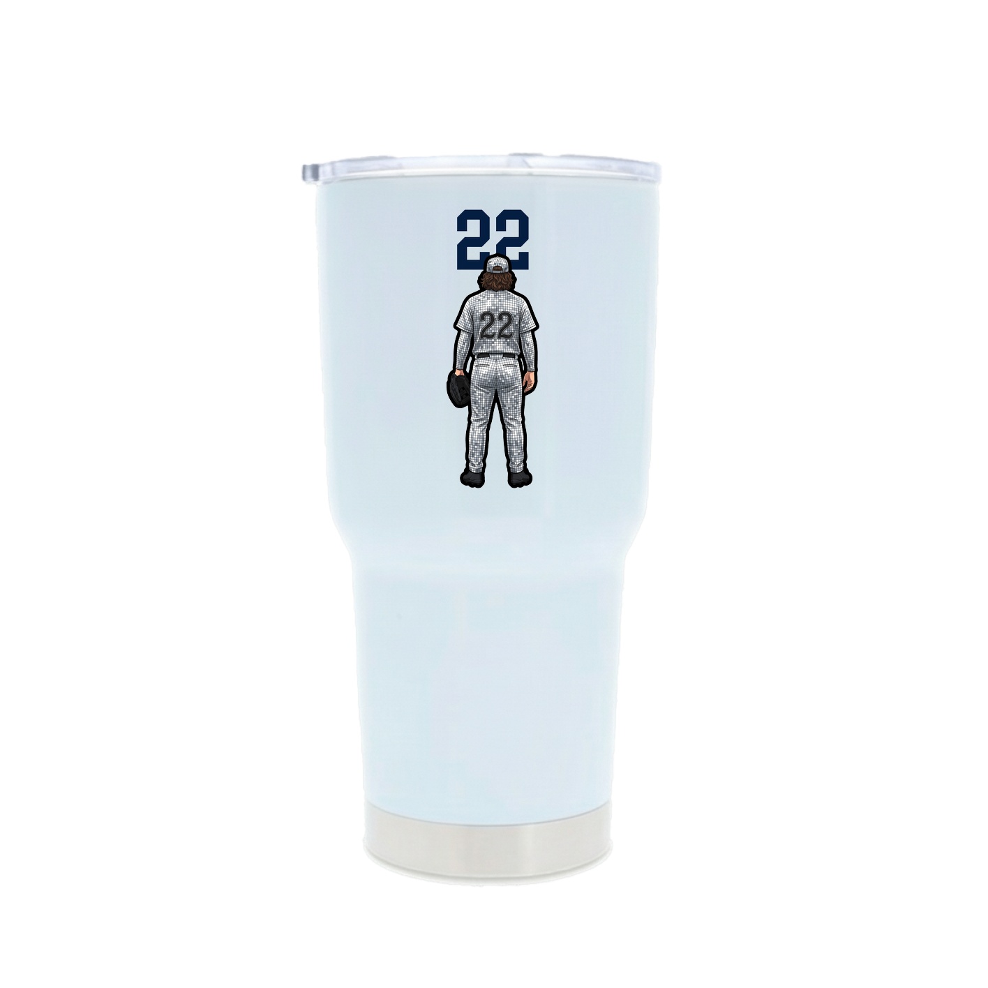 30oz Stainless Steel Tumbler — Number Top in White