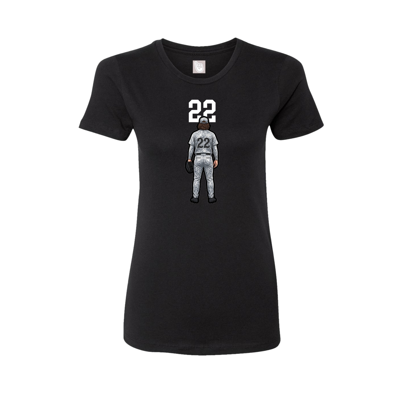Fitted Women's Tee — Number Top in Black