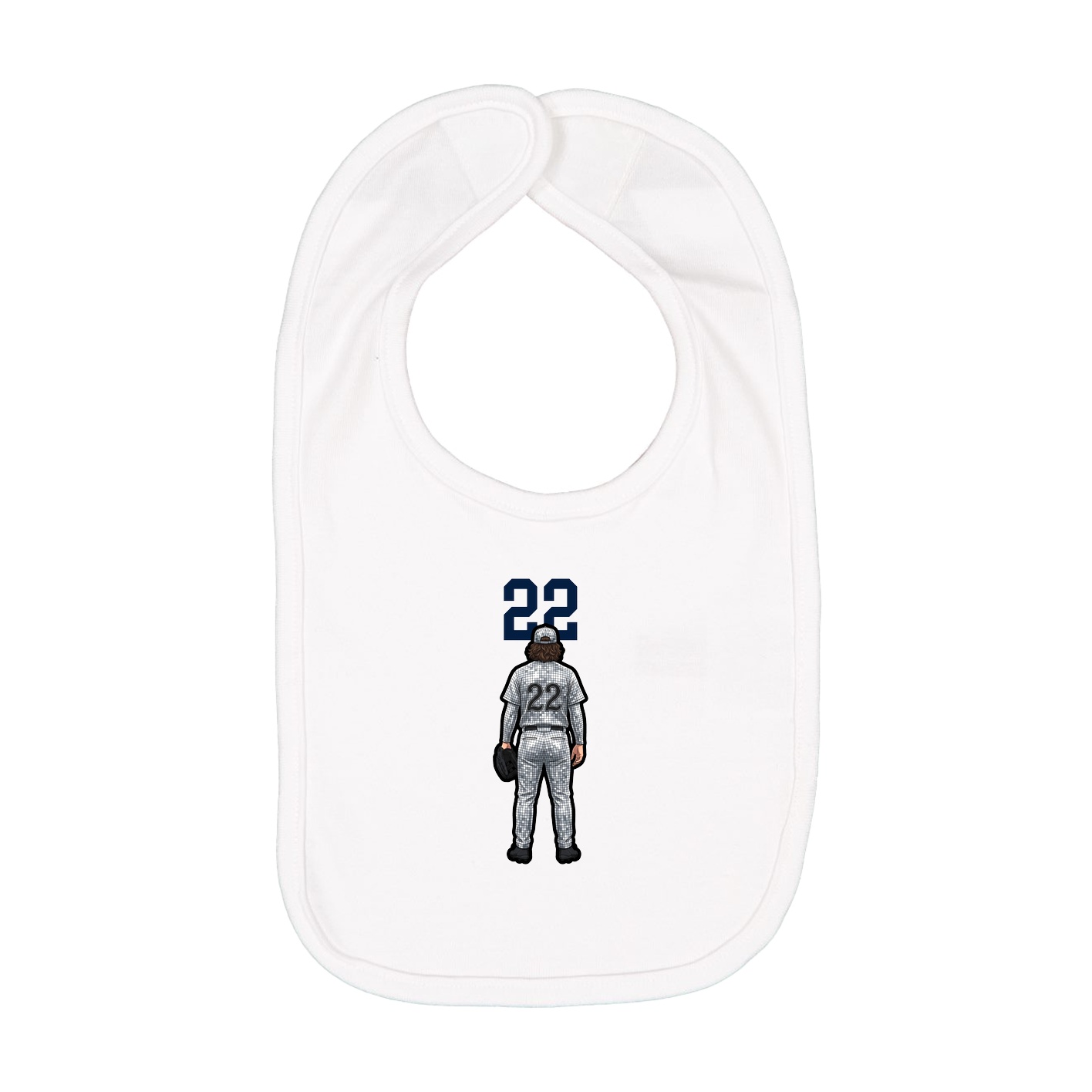 Infant Bib — Number Top in White