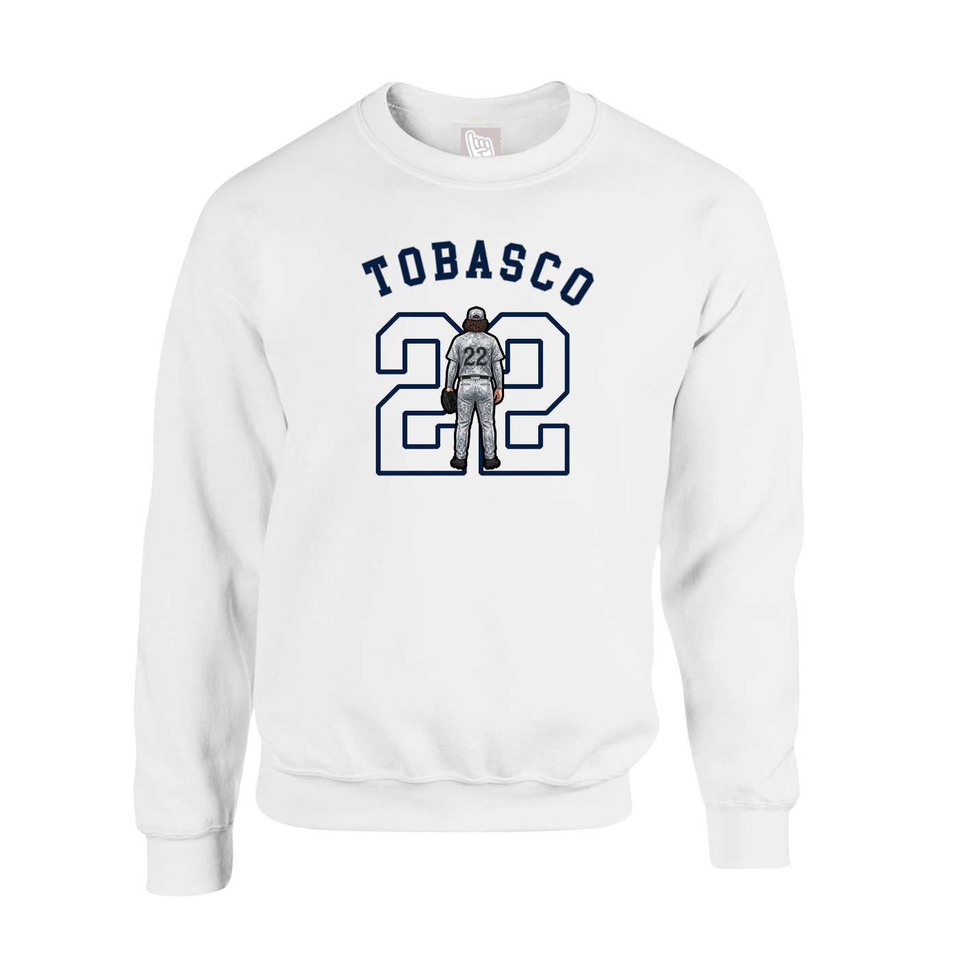 Fleece Crew — Shirsey Arch in White