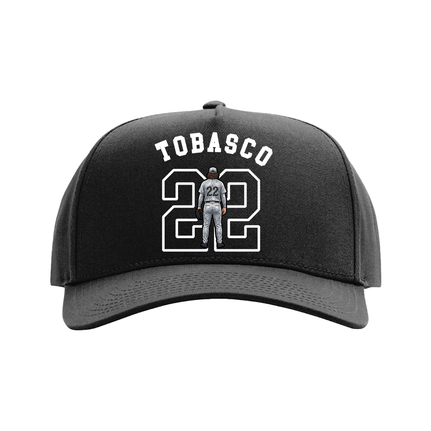 Full Fabric Five-Panel Champ Cap — Shirsey Arch in Black