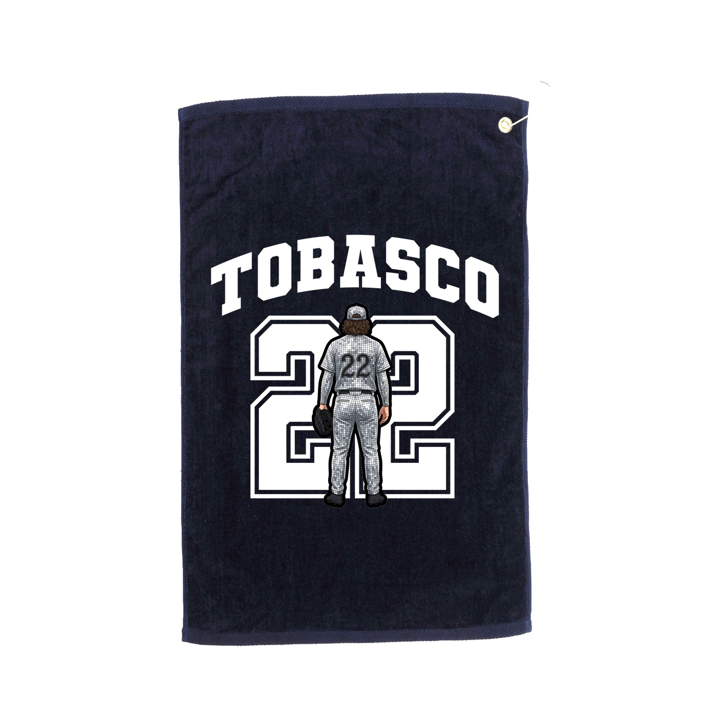 Golf Towel — Number in Navy
