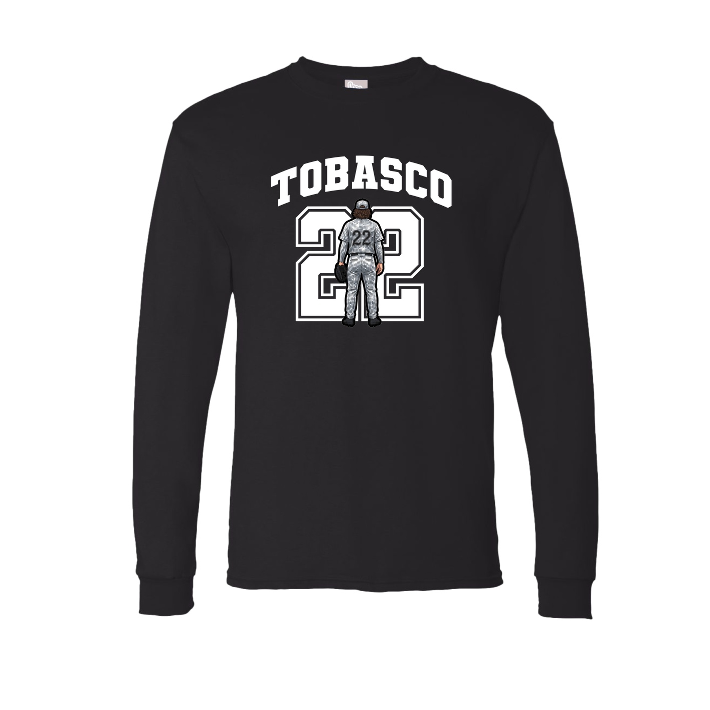 Long Sleeve Tee — Number in Black