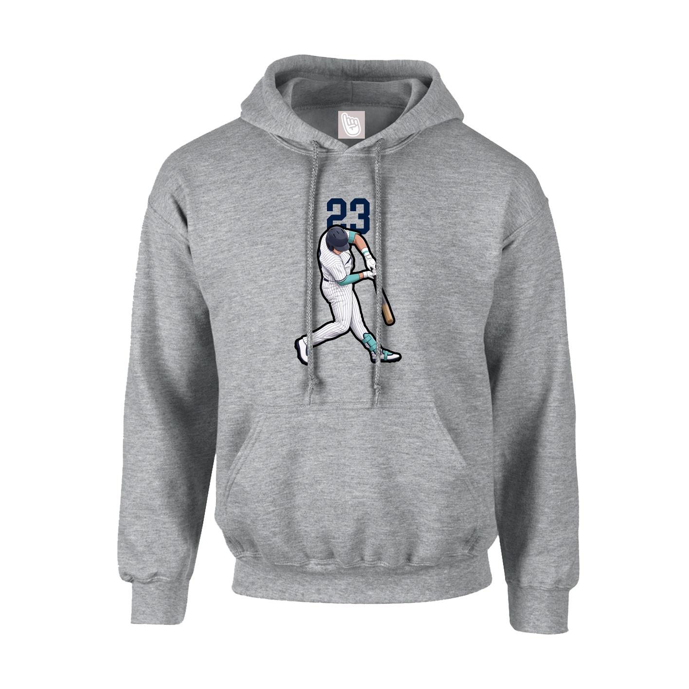 Youth Hoodie — Number Top in Grey