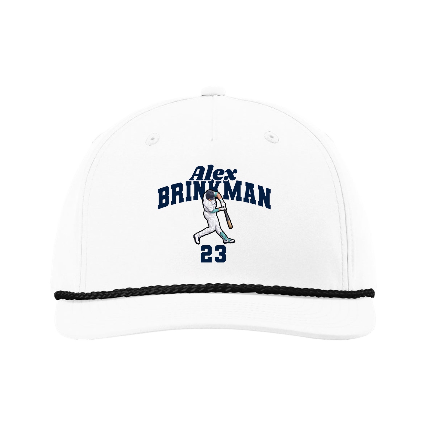 Five-Panel Classic Rope Cap — Signature Arch in White