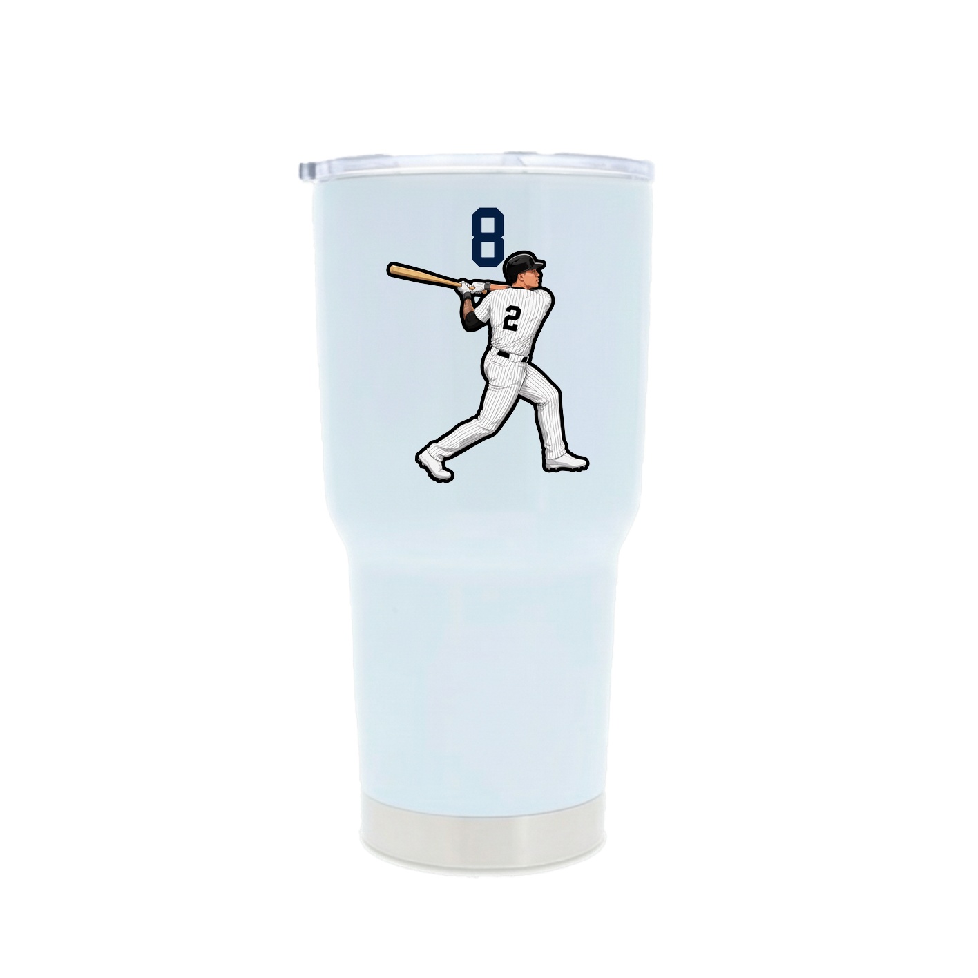 30oz Stainless Steel Tumbler — Number Top in White