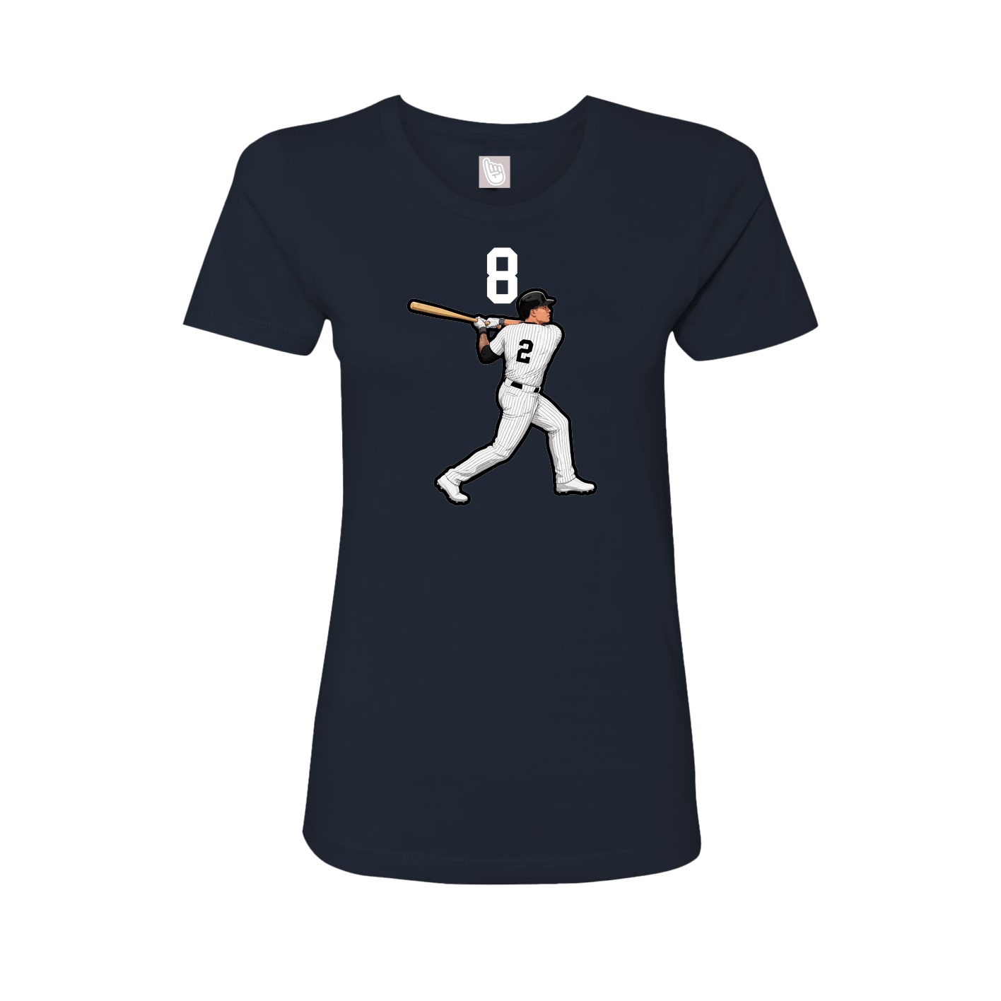 Fitted Women's Tee — Number Top in Navy