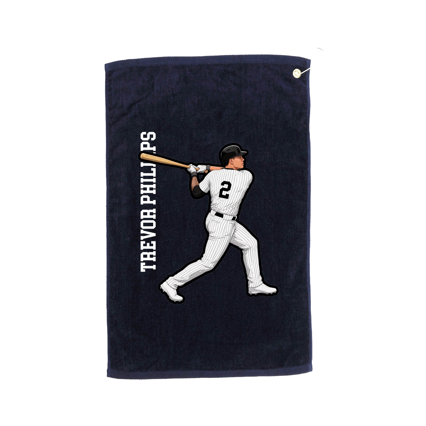 Golf Towel — Name Vertical in Navy