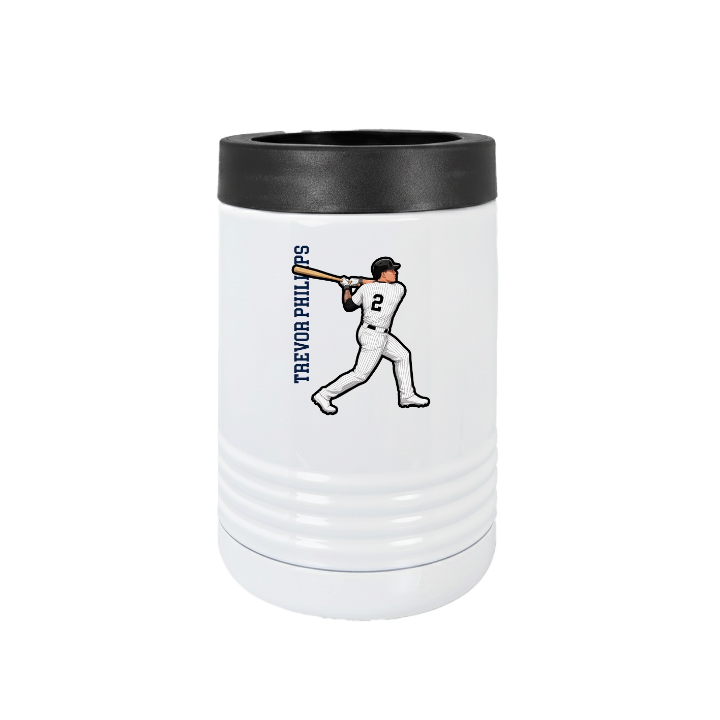 Beverage Holder — Name Vertical in White
