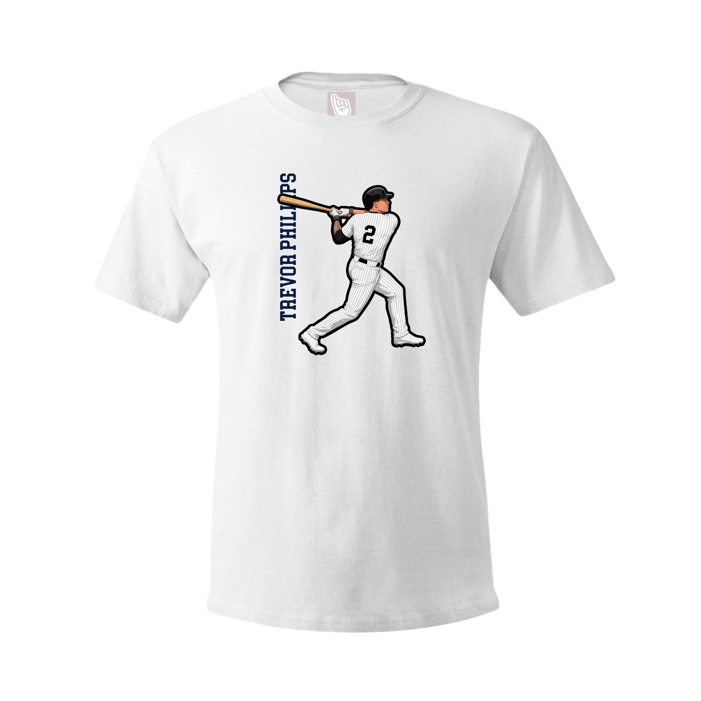 Youth Tee — Name Vertical in White