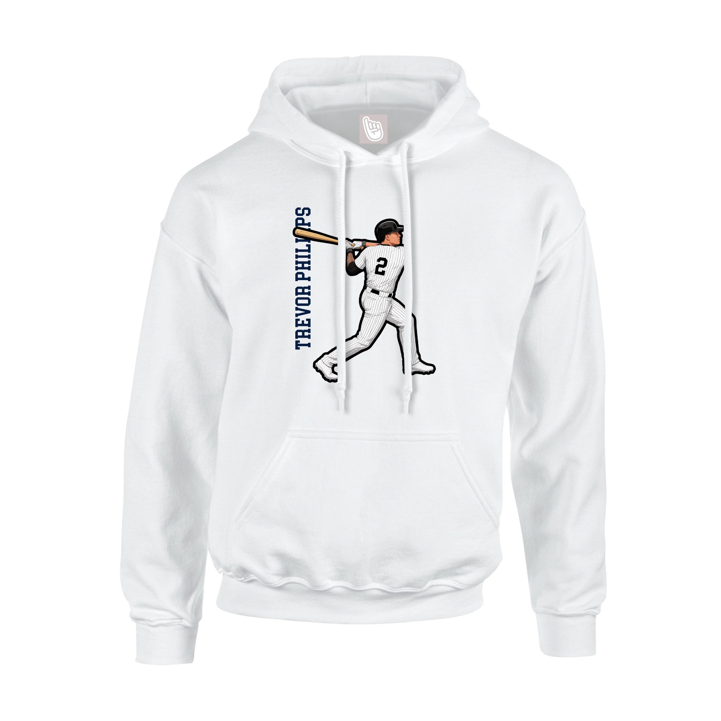 Hoodie — Name Vertical in White