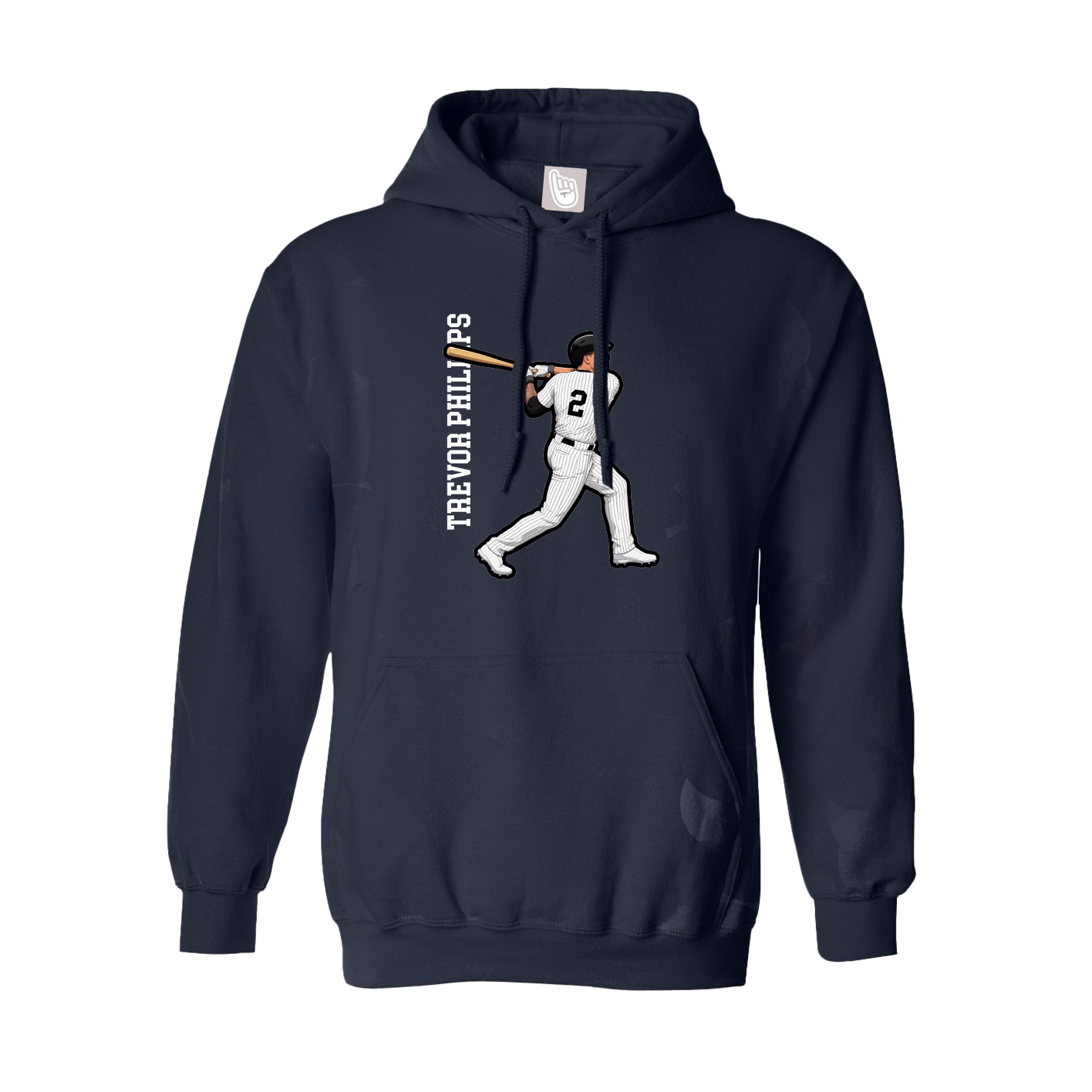 Youth Hoodie — Name Vertical in Navy