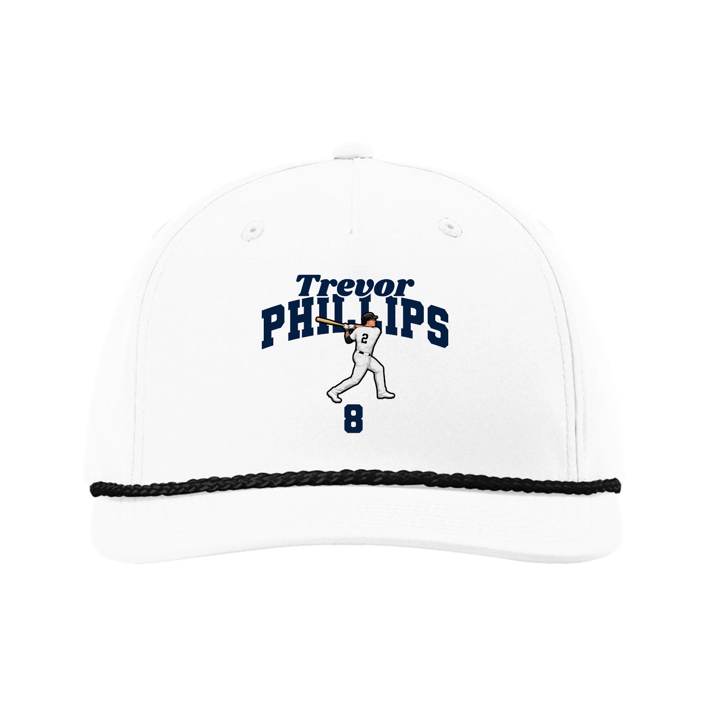Five-Panel Classic Rope Cap — Signature Arch in White