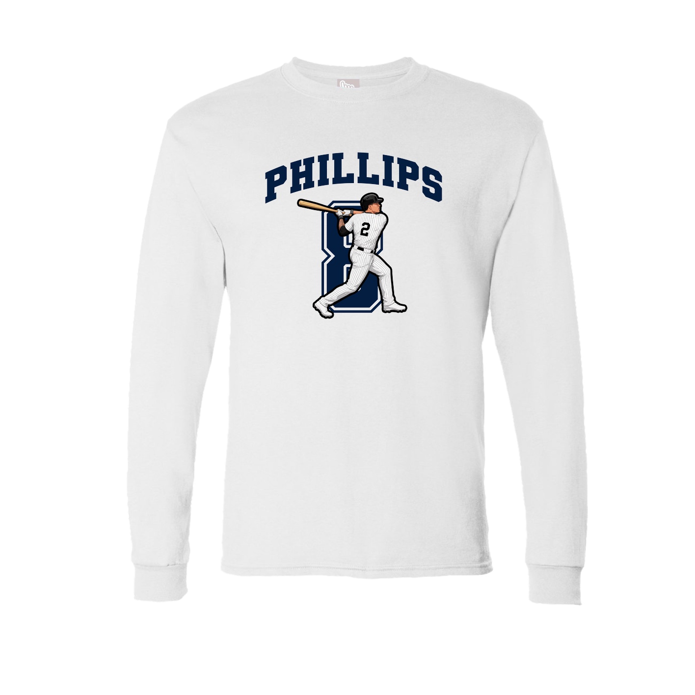 Long Sleeve Tee — Number in White