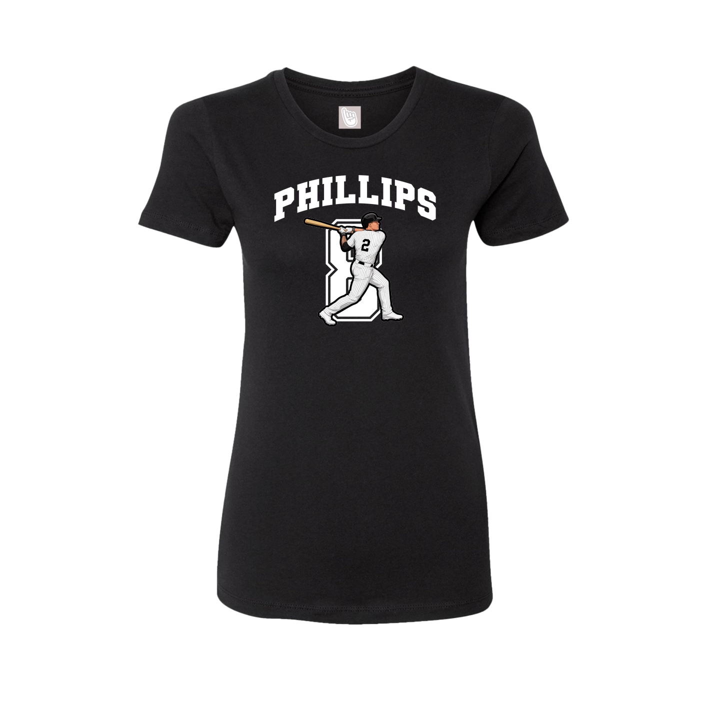 Fitted Women's Tee — Number in Black