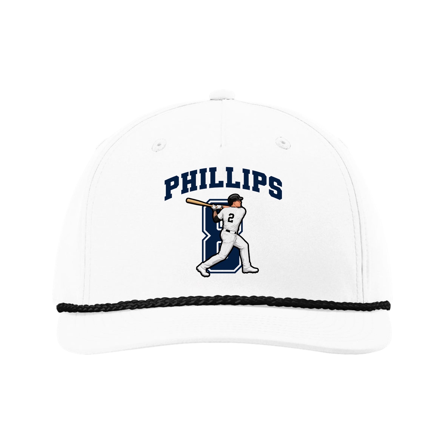 Five-Panel Classic Rope Cap — Number in White