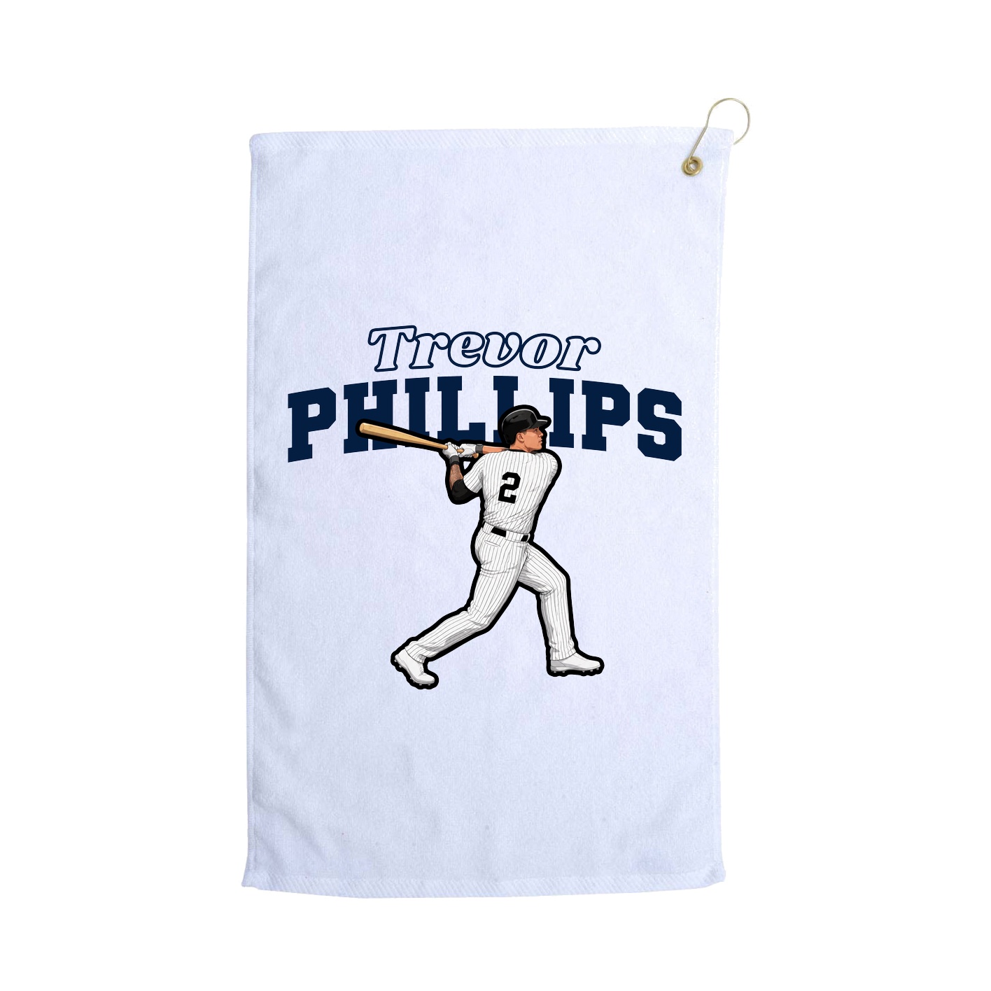 Golf Towel — Name Arch in White