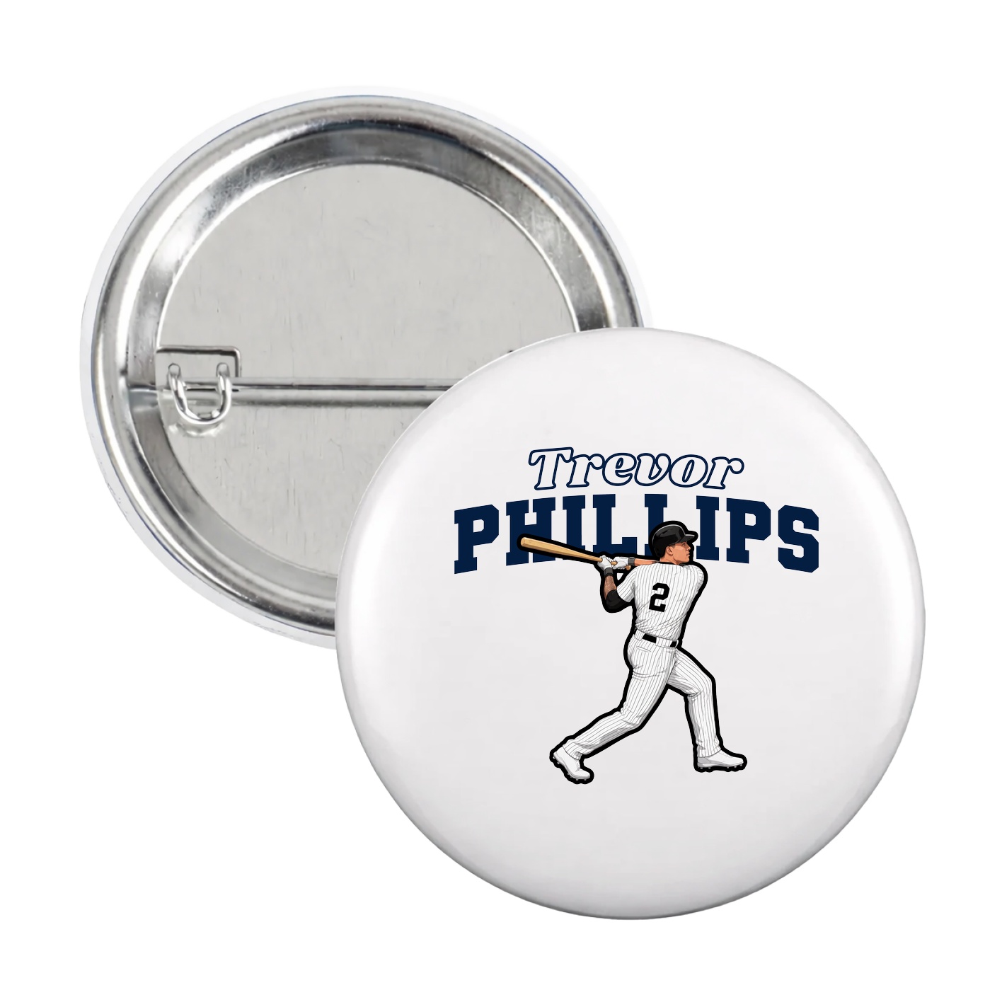 Game Day Button — Name Arch in White